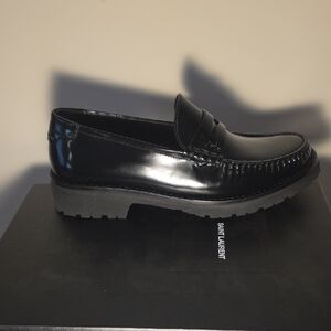 Saint Laurent Glossy Black Loafers.stylish